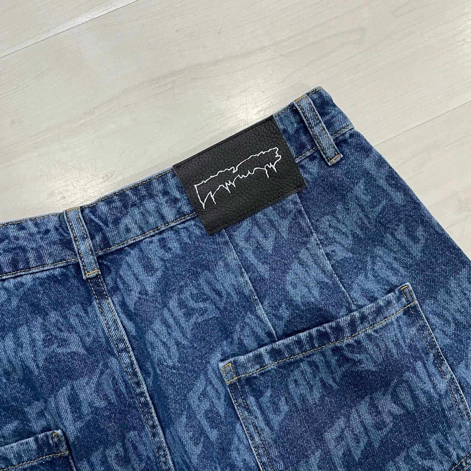 Fucking Awesome korte broek - Baggy Pleated Denim Shorts (blauw) – photo 2